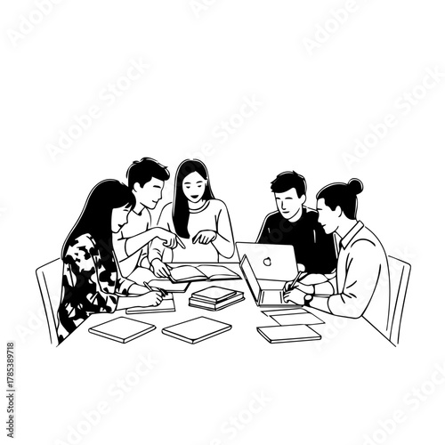 Collaborative Minds A Dynamic Study Group Engaged in Shared Learning