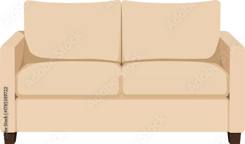 Cozy, modern beige loveseat perfect for creating a comfortable living space, offering elegant simplicity and inviting warmth for any home decor project.