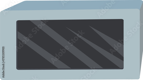 Sleek modern digital display screen with minimalist design and cool blue and gray tones, perfect for technology concepts