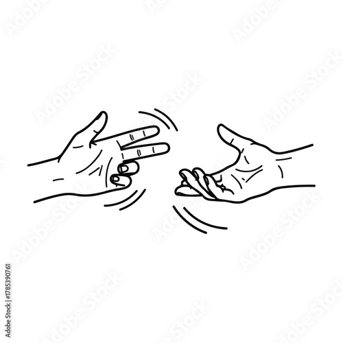 Rock, Paper, Scissors Game Illustrated A Fun Hand Gesture Symbol for Strategy & Choice