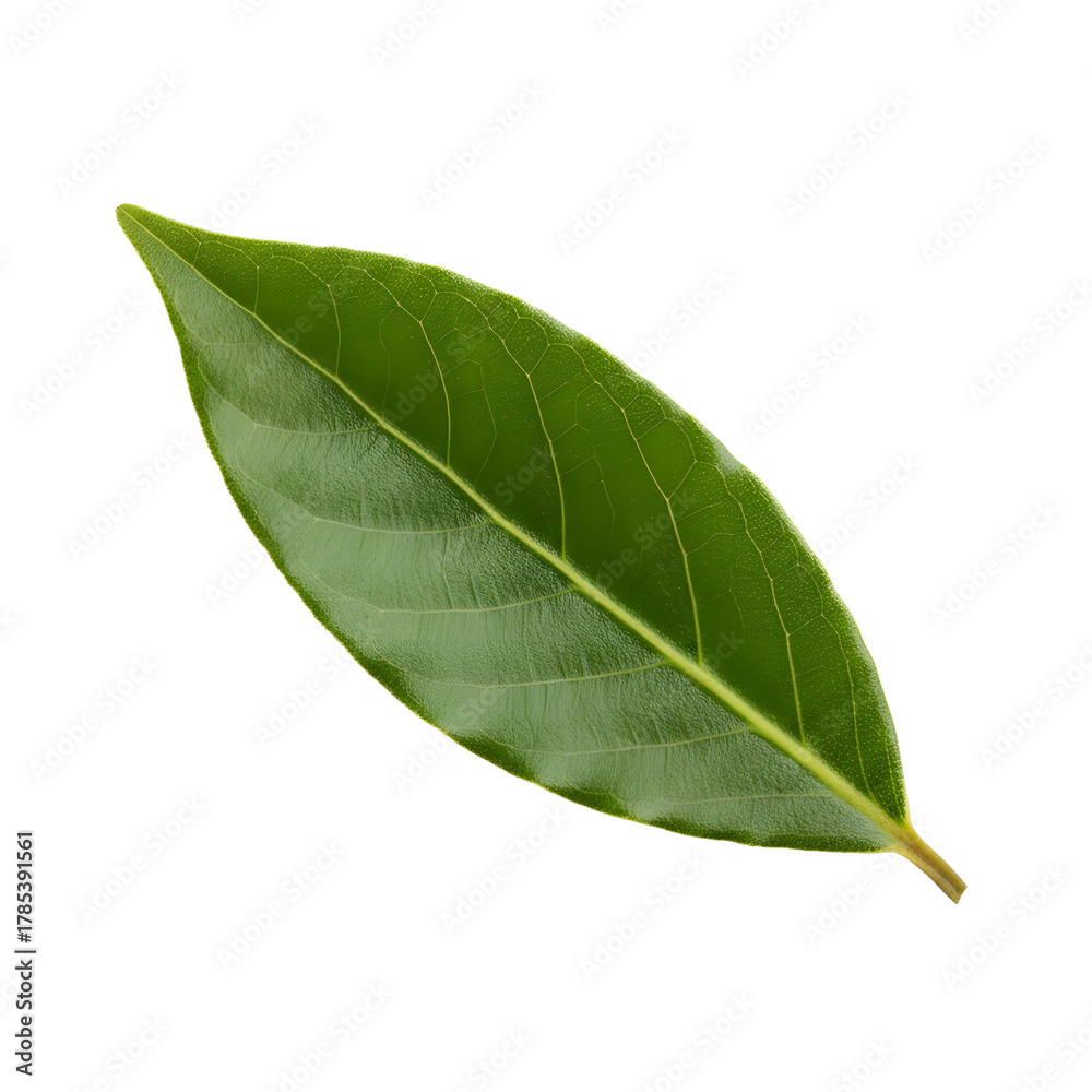 Obraz premium A Single Vibrant Green Leaf With A Transparent Background In A Studio Setting