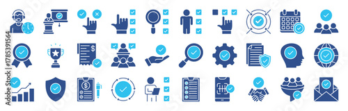 Approve And Checkmark color editable icon set. check, accept, agree, selected, Confirm, approve, correct, and more. Vector illustration eps 10