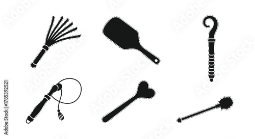 Vector illustration of bdsm tools set isolated on white background