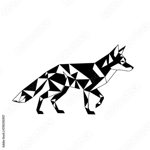 Geometric Fox Illustration A Modern, Low-Poly Design Featuring a Stylized Fox
