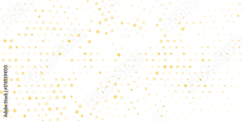 Gold falling down confetti background. Repeated golden dotted glitter pattern. Yellow, orange and golden dots wallpaper. Celebration Christmas, New Year or birthday party repeating backdrop. Vector