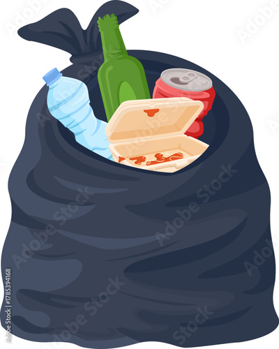 Illustration of a Full Garbage Bag