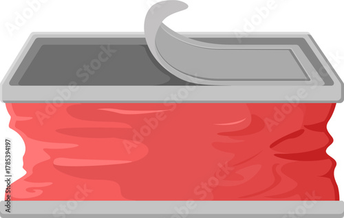 Illustration of an Opened Can of Food