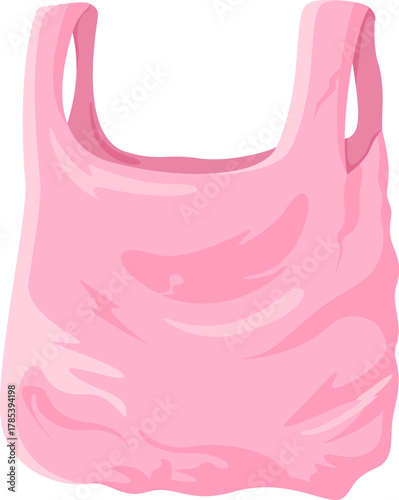Illustration of a Pink Plastic Bag