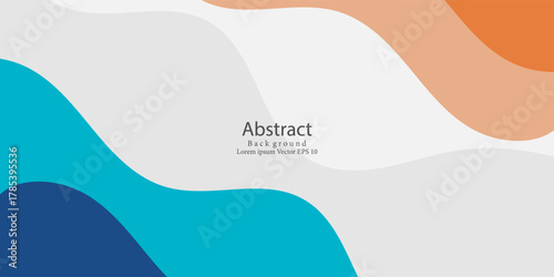 Blue and orange geometric business banner design. Creative banner design with wave shapes and lines for template. Modern trendy design in Vector Illustration