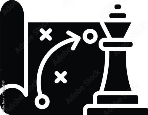 strategy web icon in solid style