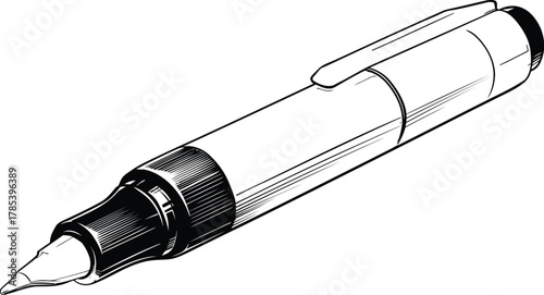Illustration of a correction pen, black and white