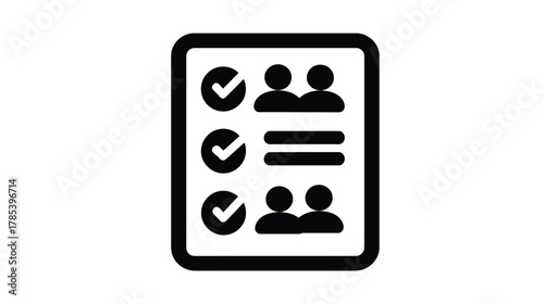 Checklist with checkmarks and people
