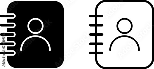 Two icons representing a contact book or address book