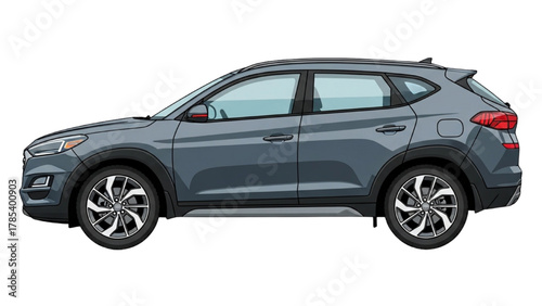 Side View of a Modern Compact SUV with Sleek Design and Alloy Wheels