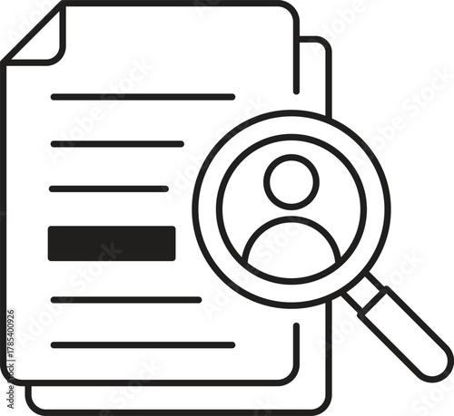 Document User Search Resume Line Art Icon.