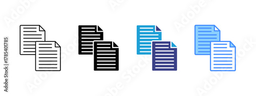 Copy  icon set multiple style collection