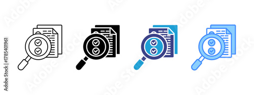 Evaluation  icon set multiple style collection