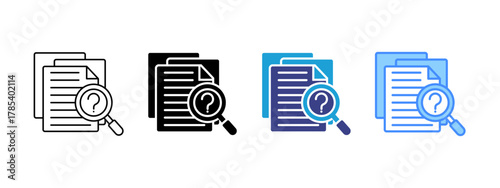 Investigation icon set multiple style collection