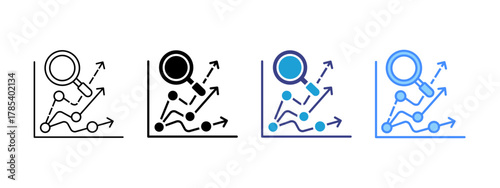Predictive Chart  icon set multiple style collection
