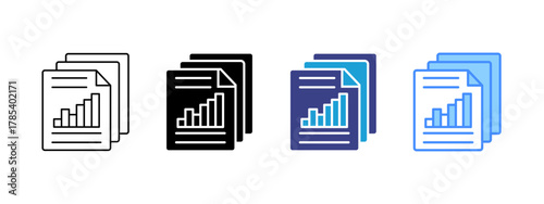 Report   icon set multiple style collection