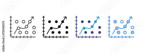 Regression  icon set multiple style collection