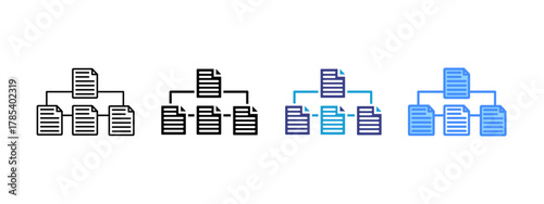 Structured Data icon set multiple style collection