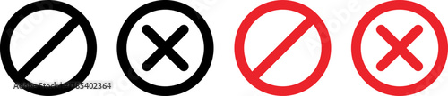 Black and red oval symbols for prohibition and incorrect answers