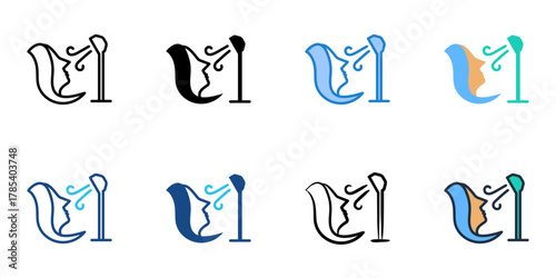 Facial steamer icon set multiple style collection 
