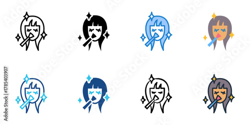 Beauty regimen icon set multiple style collection 
