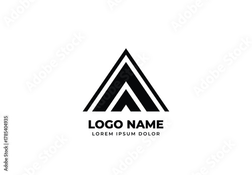 Nested Triangle Logo with Upward Motion for Sleek Brand Identity