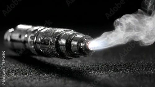 Close-up of a vape device emitting vapor smoke