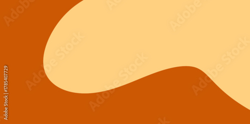 Smooth Curve Wavy Orange Vector Illustration Background. A fluid, two-tone design with a large, gentle wave separating the dark and light orange colors horizontally.