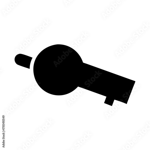 Simple Whistle or Vuvuzela Silhouette Icon Vector Illustration