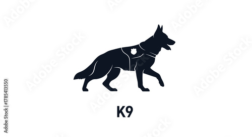 K dog silhouette police dog vector k unit canine security animal pet