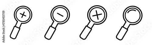 Symbol of magnifying glass icon vector.