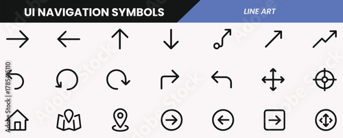 UI Navigation Symbols line icons pack