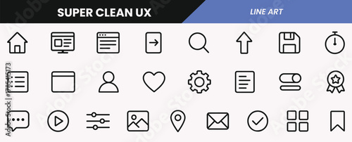 Super Clean UX Line Icons Pack – Vector Icons for Web, App, and UI Design