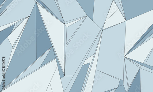 Abstract Geometric Polygonal Shapes in Light Blue Tones.