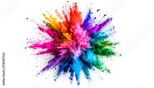 Vibrant, exploding powder burst against a black backdrop