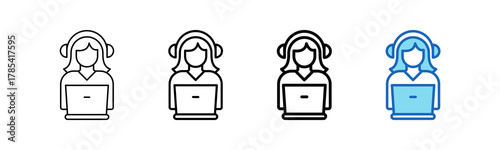 Call Center Outline Style icon