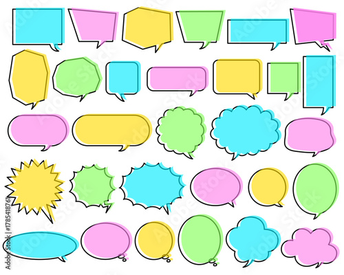版ズレカラフル吹き出しセット
Misaligned Colorful Speech Bubble Set
