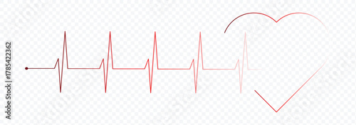 Heartbeat line icon. Heartbeat line symbolizing health and love. vector illustration.