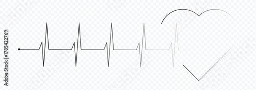 Heartbeat line icon. Heartbeat line symbolizing health and love. vector illustration.