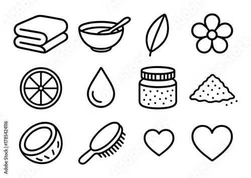 Spa and wellness icons: essentials for relaxation and self-care