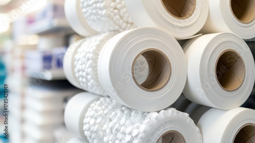 Close up of medical tape rolls stacked ready for use