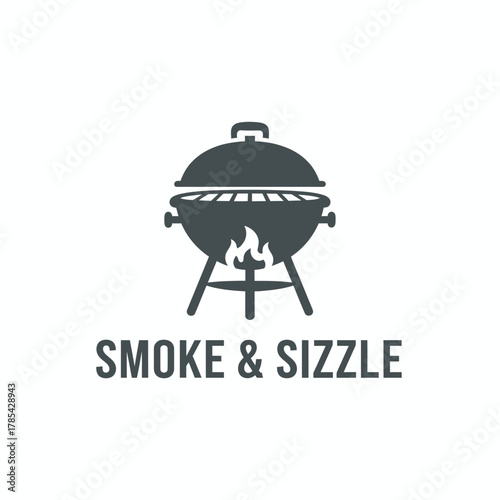 A grayscale icon depicts a charcoal grill with smoke and flames, accompanied by text