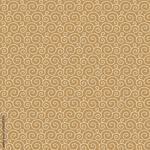 Seamless Swirls Pattern On Gold Background