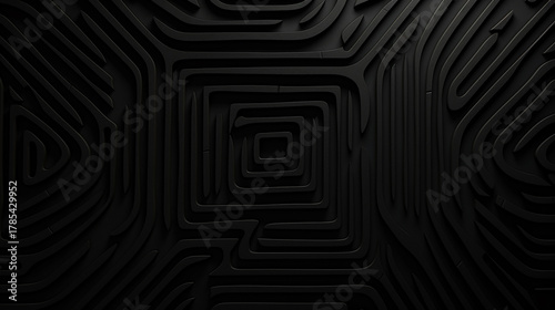 Fototapeta Naklejka Na Ścianę i Meble -  black fingerprint maze labyrinth background