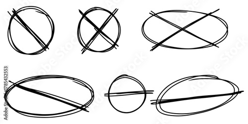 Doodle Prohibition Handdrawn Vector Hand-drawn doodle vector of a prohibition or 'no' symbol (circle with a slash). Great for informal warnings, restrictions, or conceptual art.