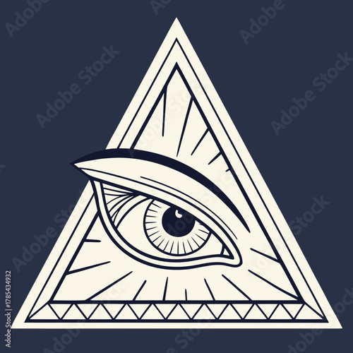 All seeing eye in triangle, illuminati symbol